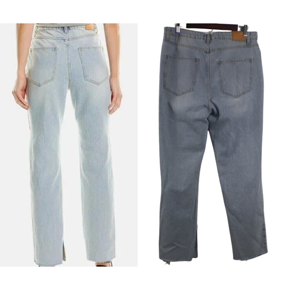 Avec Les Filles Size 31 Cotton Straight Leg Distressed High Rise Denim NEW Jeans - Picture 6 of 15